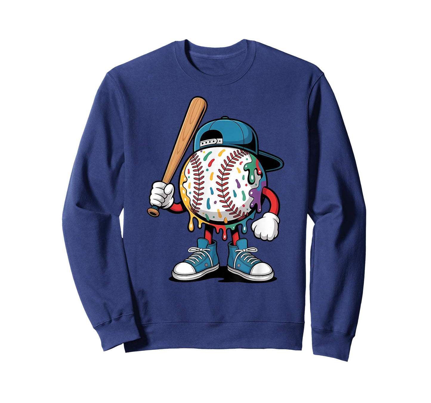 Baseball Drip for Boys Ice Cream Drip Youth Boys Baseball T-Shirt
