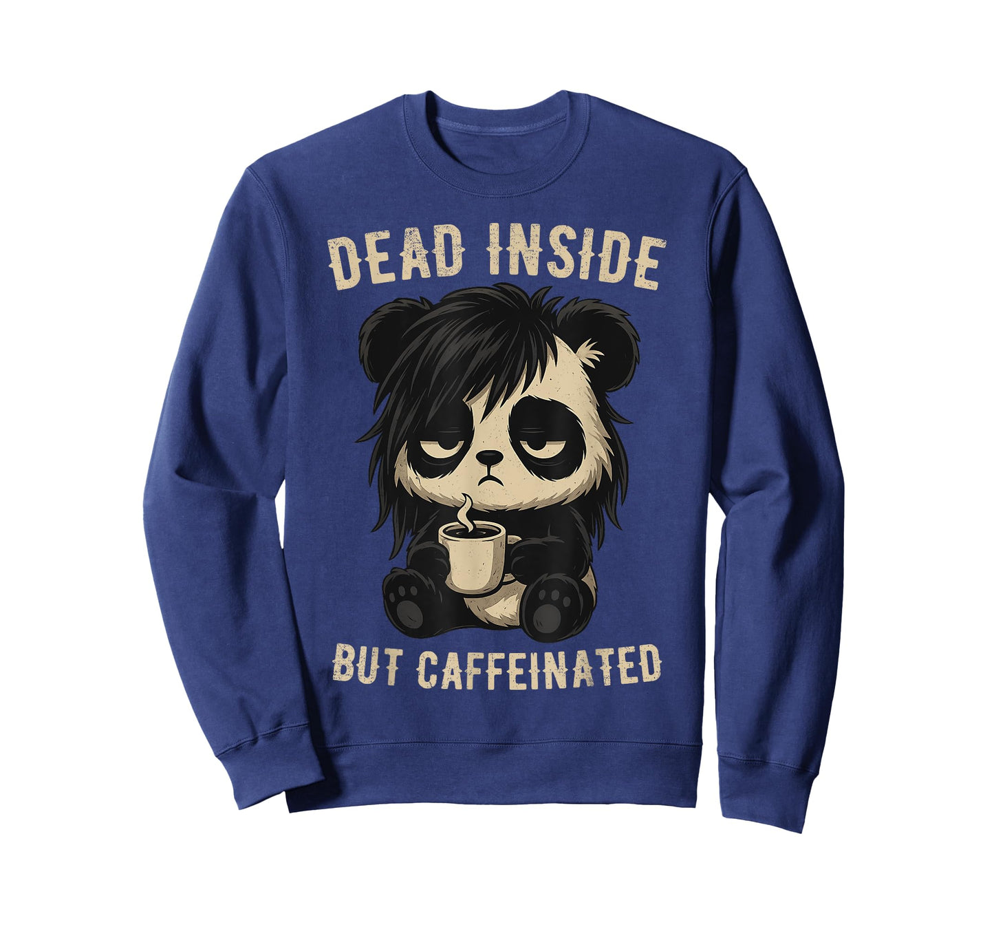 Dead Inside But Caffeinated Cute Emo Panda with Coffee T-Shirt