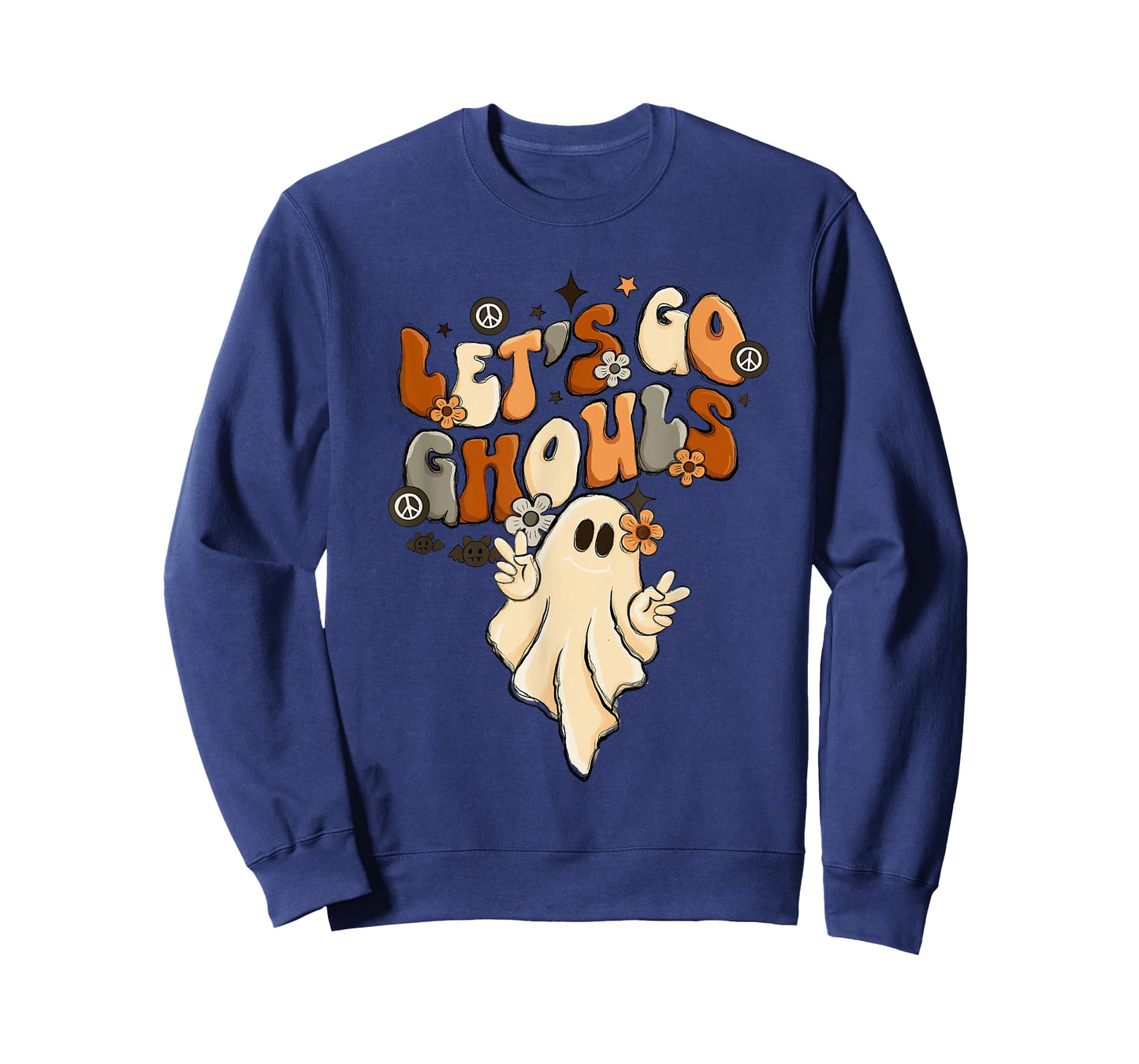 Retro Groovy Let's Go Ghouls Halloween Ghost Outfit Costumes T-Shirt