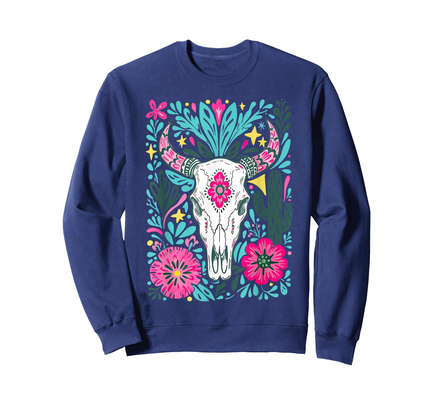 Boho Floral Western Cow Skull Howdy Cowgirl Country Girls T-Shirt