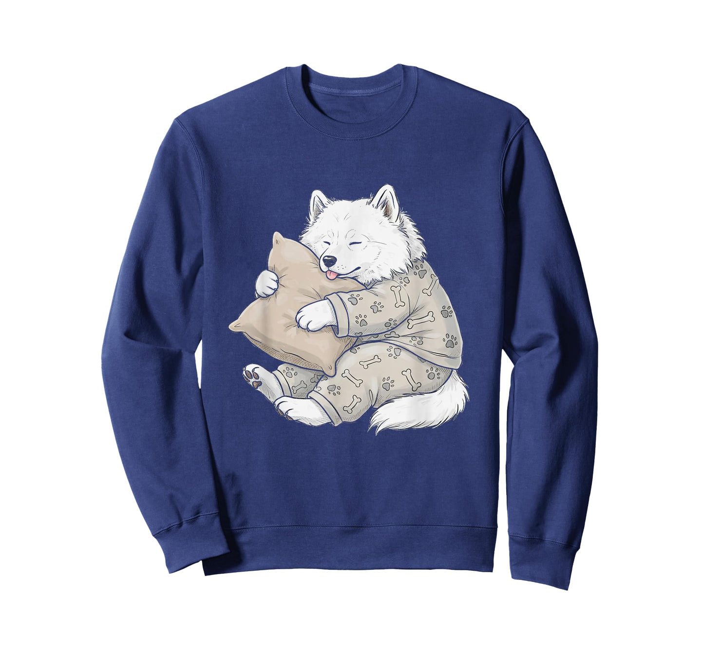 Funny Sleepy Samoyed Pajama Men Women Kids T-Shirt