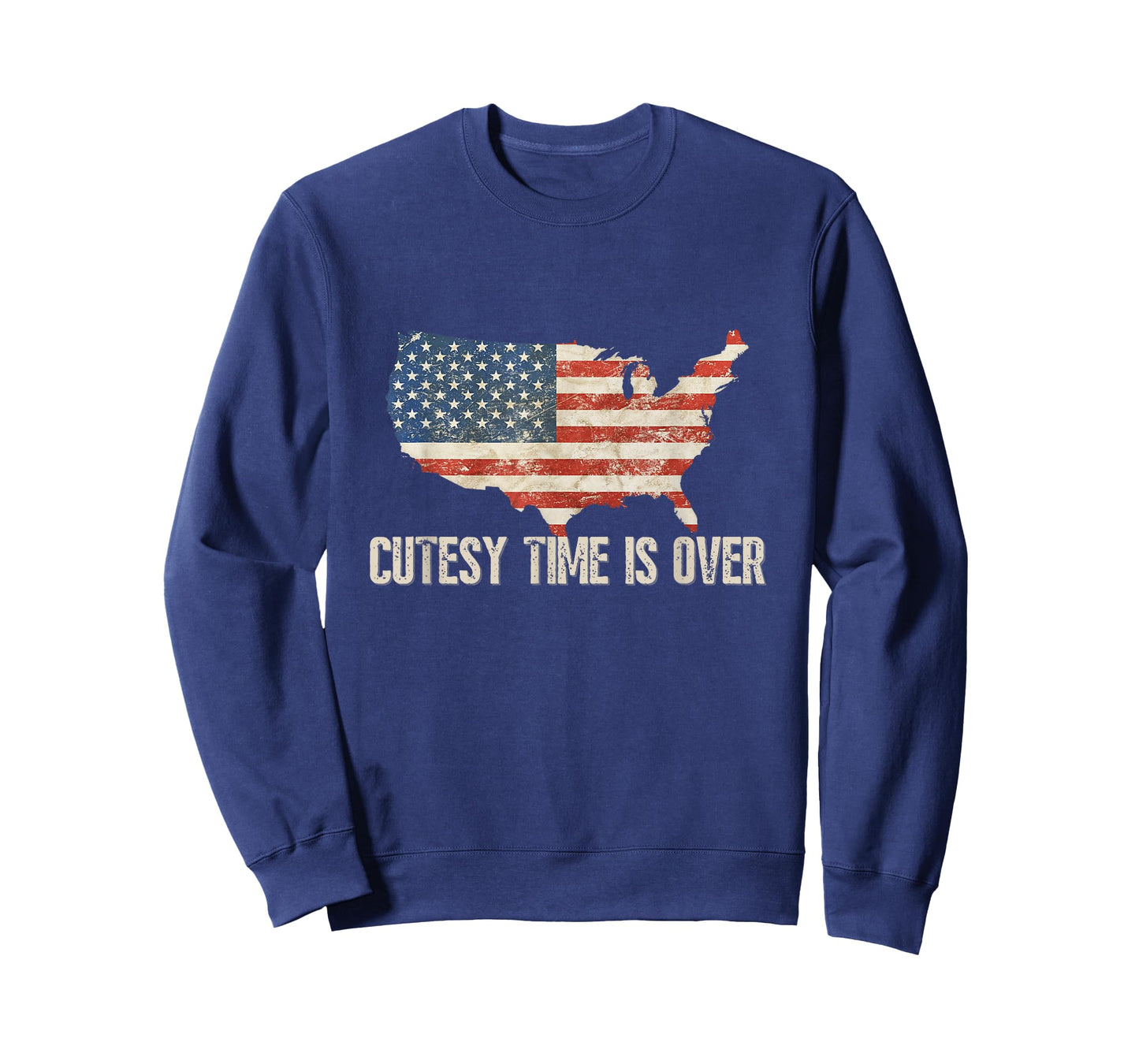 Cutesy Time Is Over American Flag Patriotic Conservative T-Shirt for Women Men
