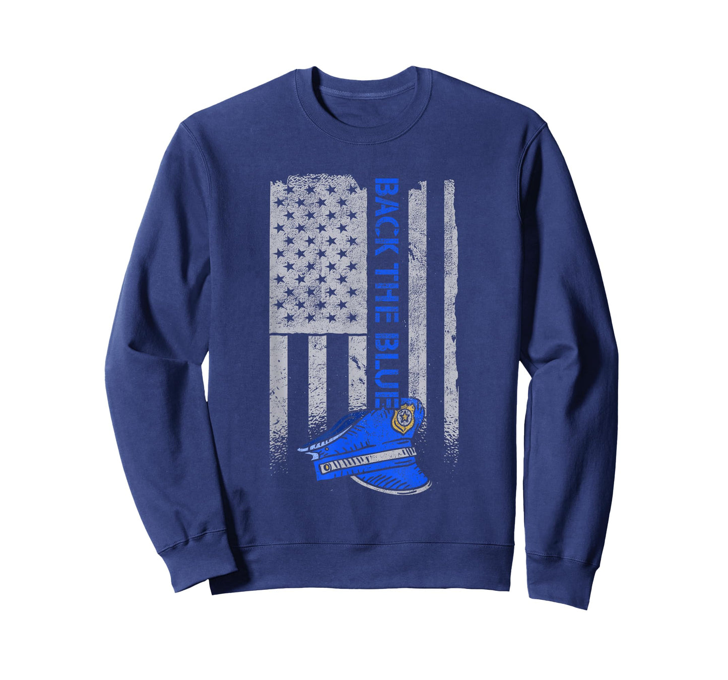 Proud Patriotic Freedom Designs Back the Blue Police American Flag T-Shirt