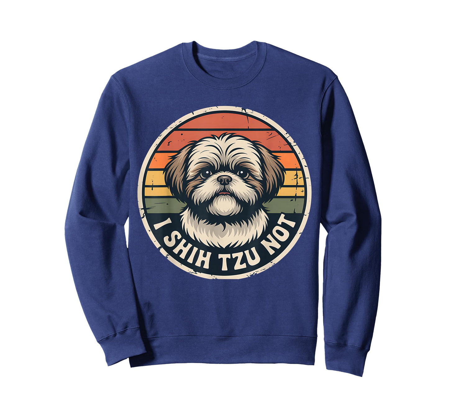 I Shih Tzu Not Funny Dog Humor Retro Sunset Vintage T-Shirt