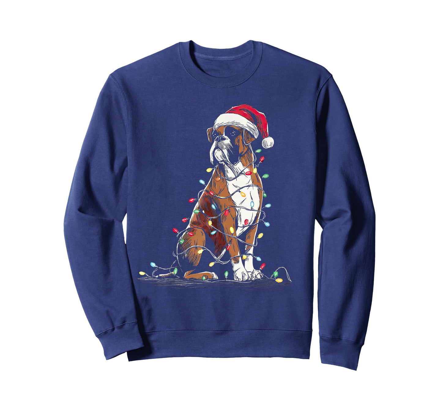 Funny Boxer Christmas Graphics Dog Lights Lover T-Shirt