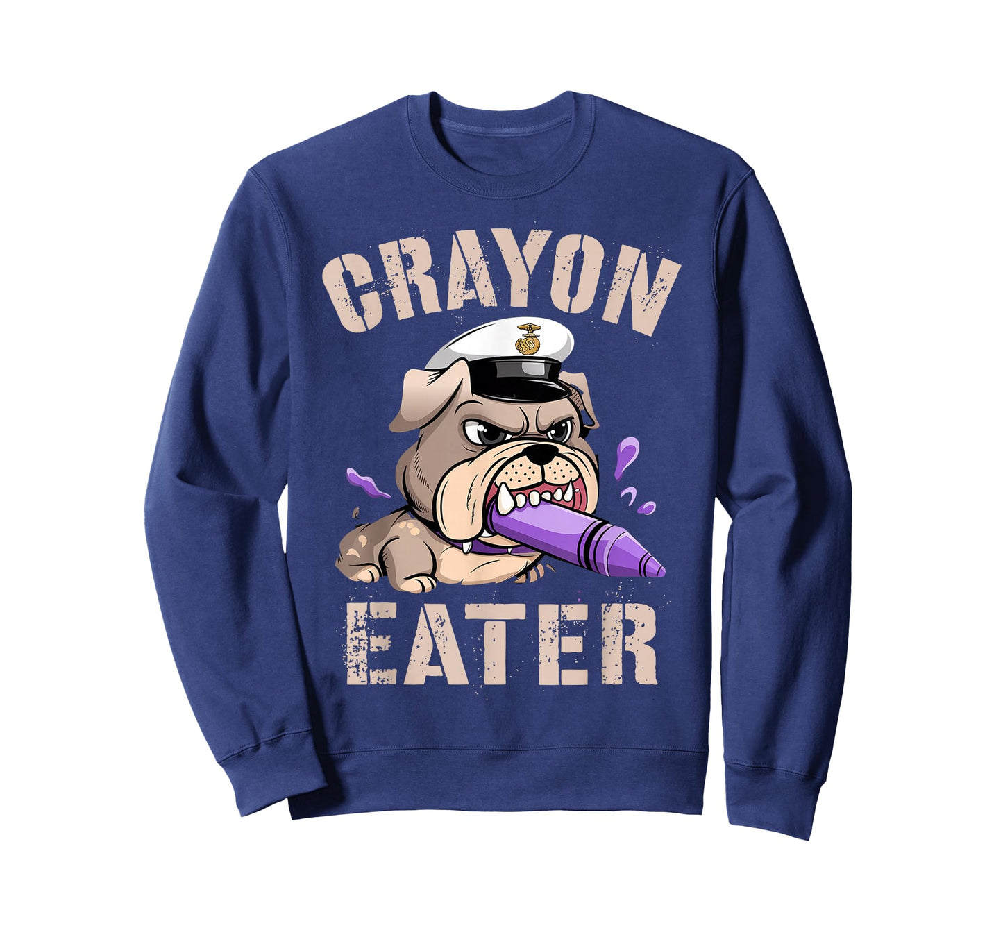 Funny Veteran CRAYON EATER I Eat Bulldog Military Grunt Dad T-Shirt