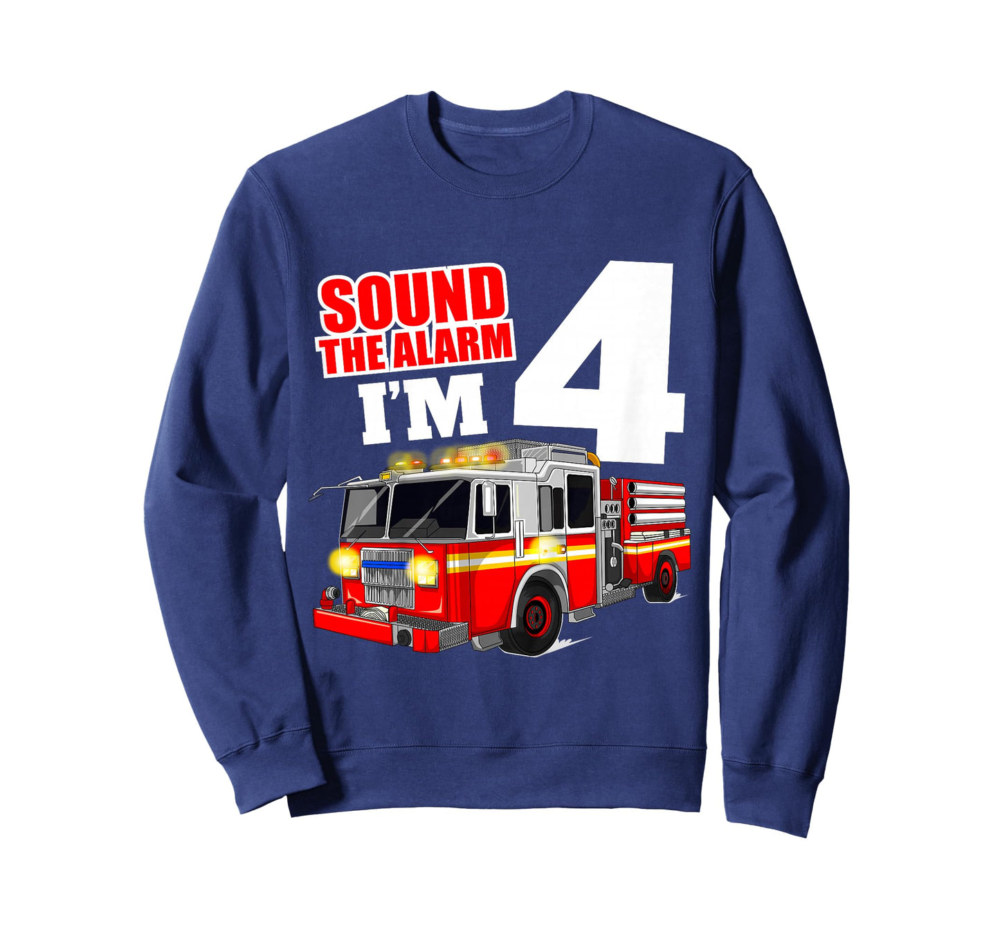 Kids Fire Truck 4th Birthday Boy Firefighter 4 Year Old T-Shirt
