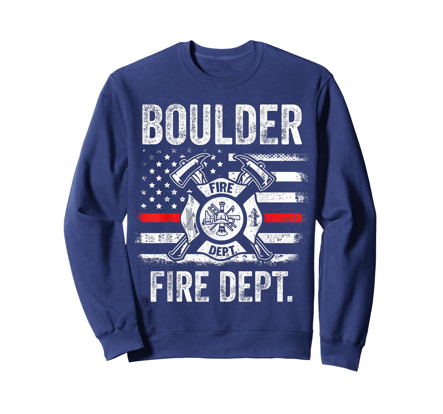Boulder Colorado Fire Department Thin Red Line Fireman T-Shirt