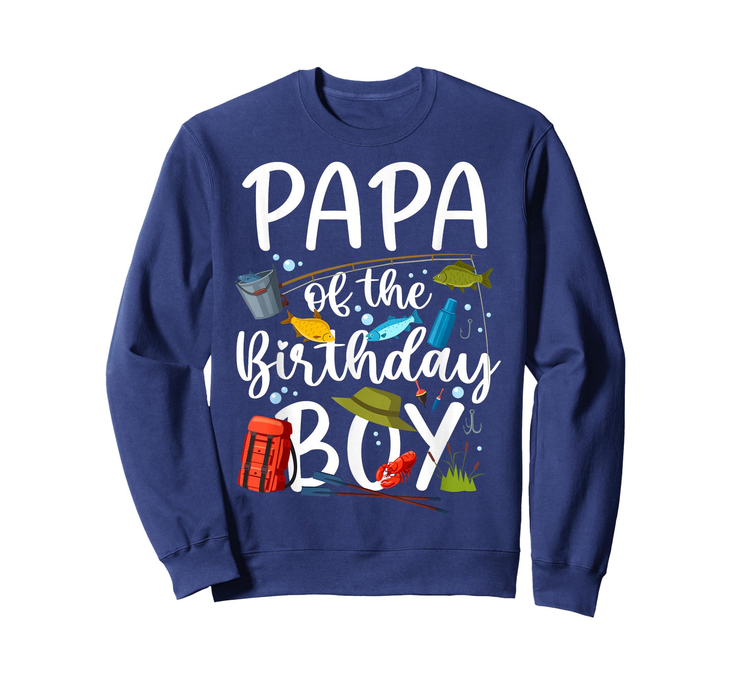 Papa of Birthday Boy Fishing Family Celebration Matching T-Shirt
