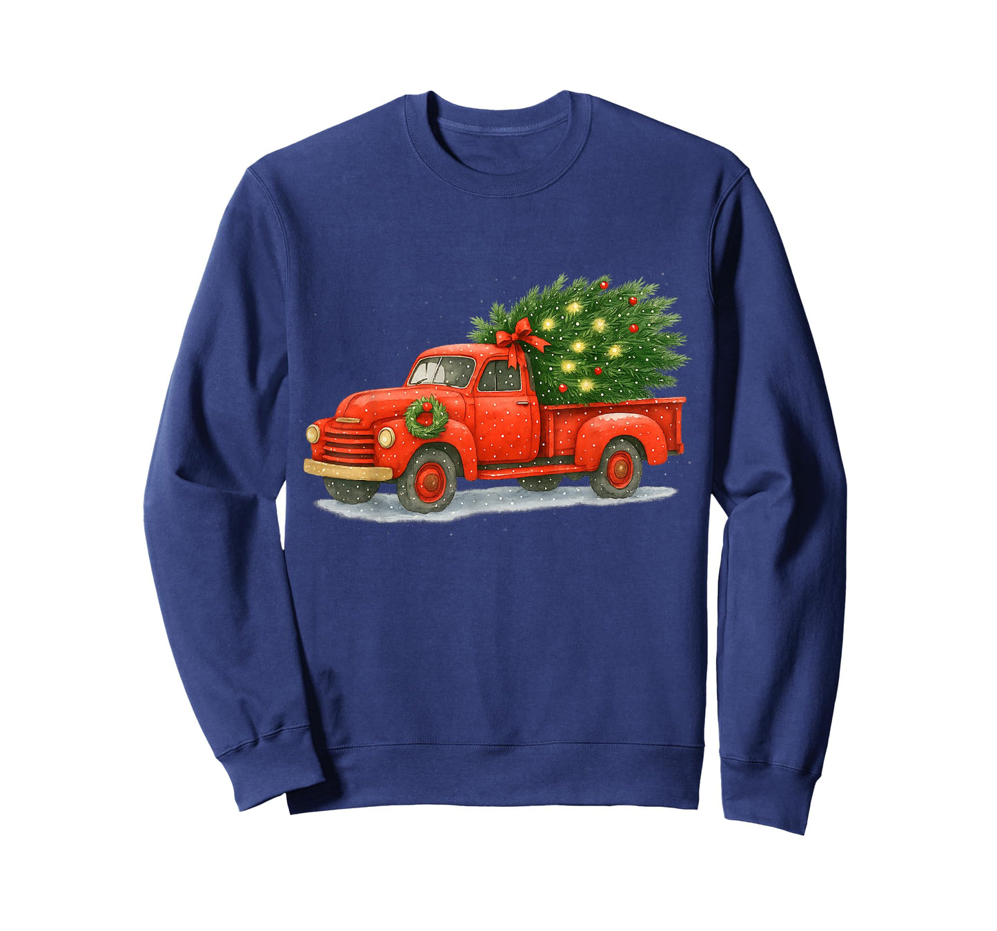 Vintage Red Truck Christmas Tree Winter Season T-Shirt