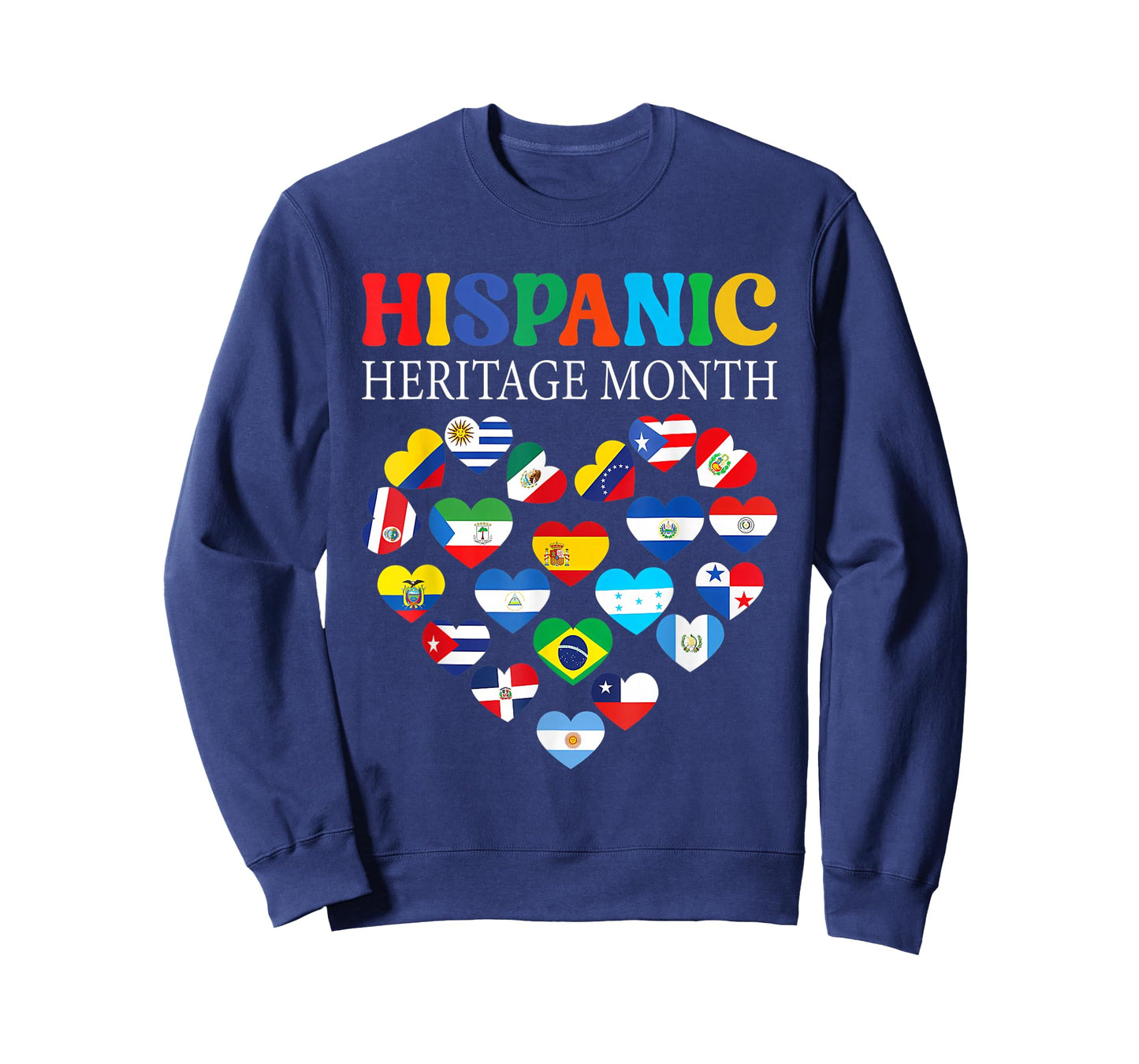 National Hispanic Heritage Month All Countries Flags Heart T-Shirt