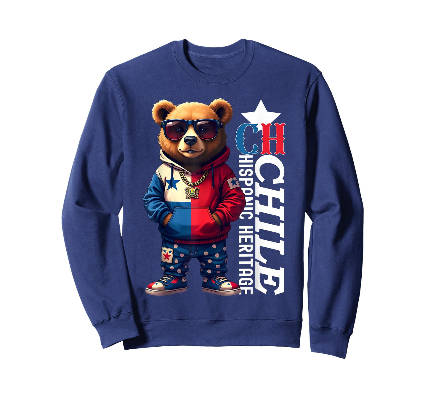 Funny Teddy Bear Chile Flag Hispanic Heritage Chilean Kids T-Shirt