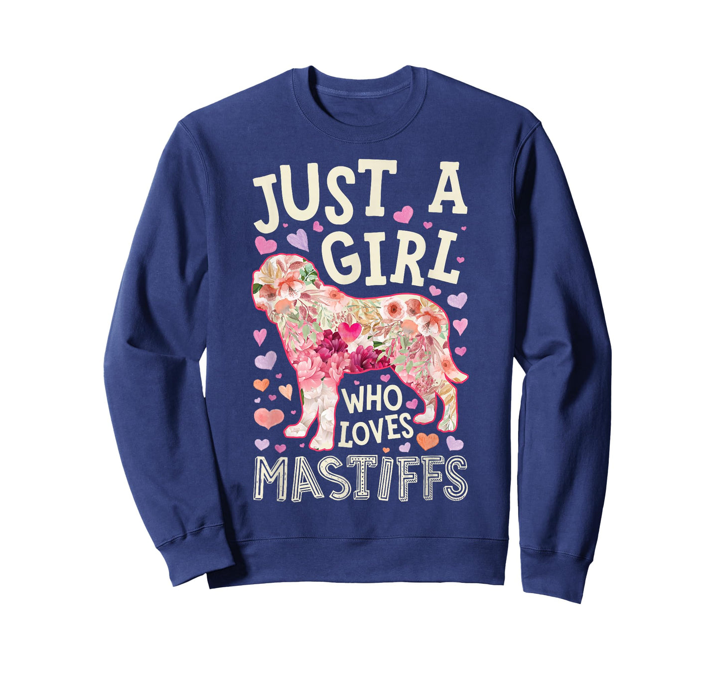 English Mastiff Just A Girl Who Loves Mastiffs Dog Flower T-Shirt
