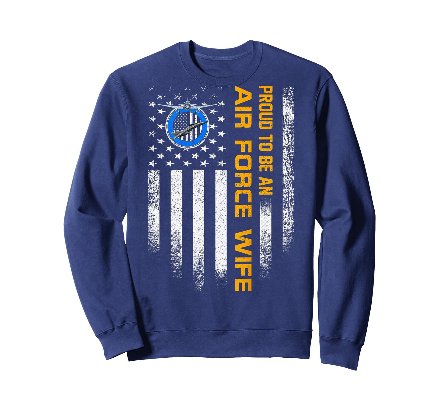 Vintage USA Flag Proud To Be An US Air Force Veteran Wife T-Shirt for Women Men