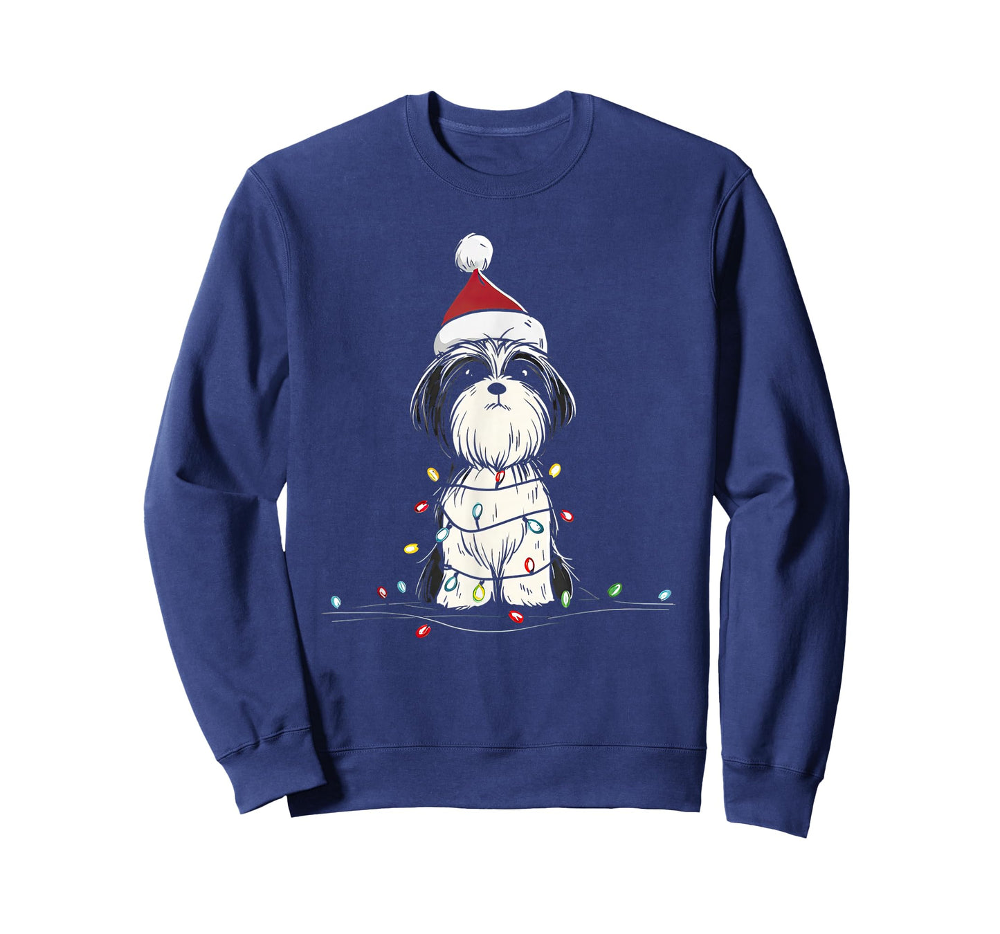 Funny Shih Tzu Christmas Graphics Dog Lights Lover Owner T-Shirt