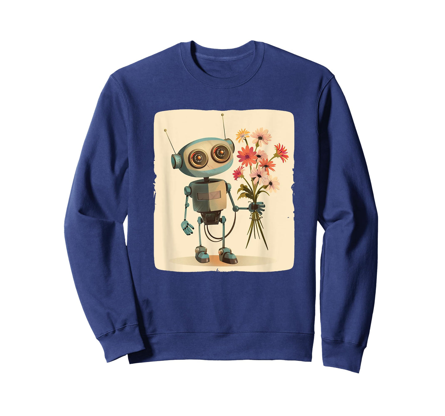 Amazing Robot with Bouquet for a Funny and Charming Look T-Shirt