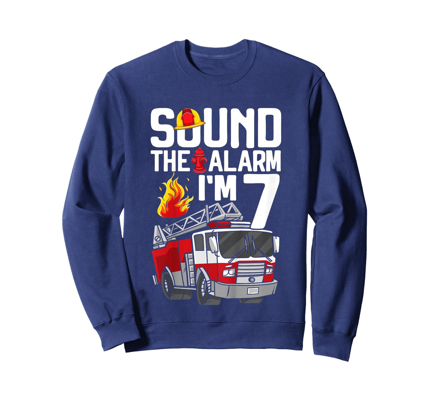 Kids 7 Years Old Firefighter 7th Birthday Boy Fire Truck Toddler T-Shirt
