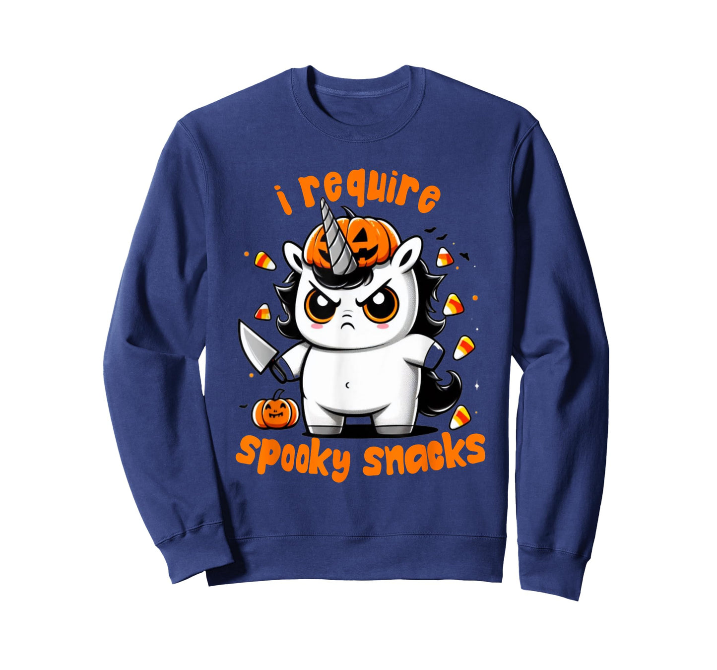 I Require Spooky Snacks Angry Unicorn Halloween T-Shirt