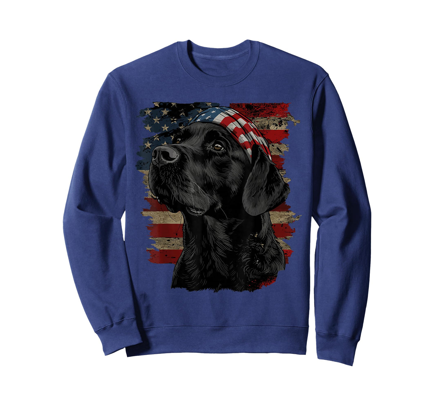 Black Labrador Patriotic Lab 4th of July USA American Flag T-Shirt