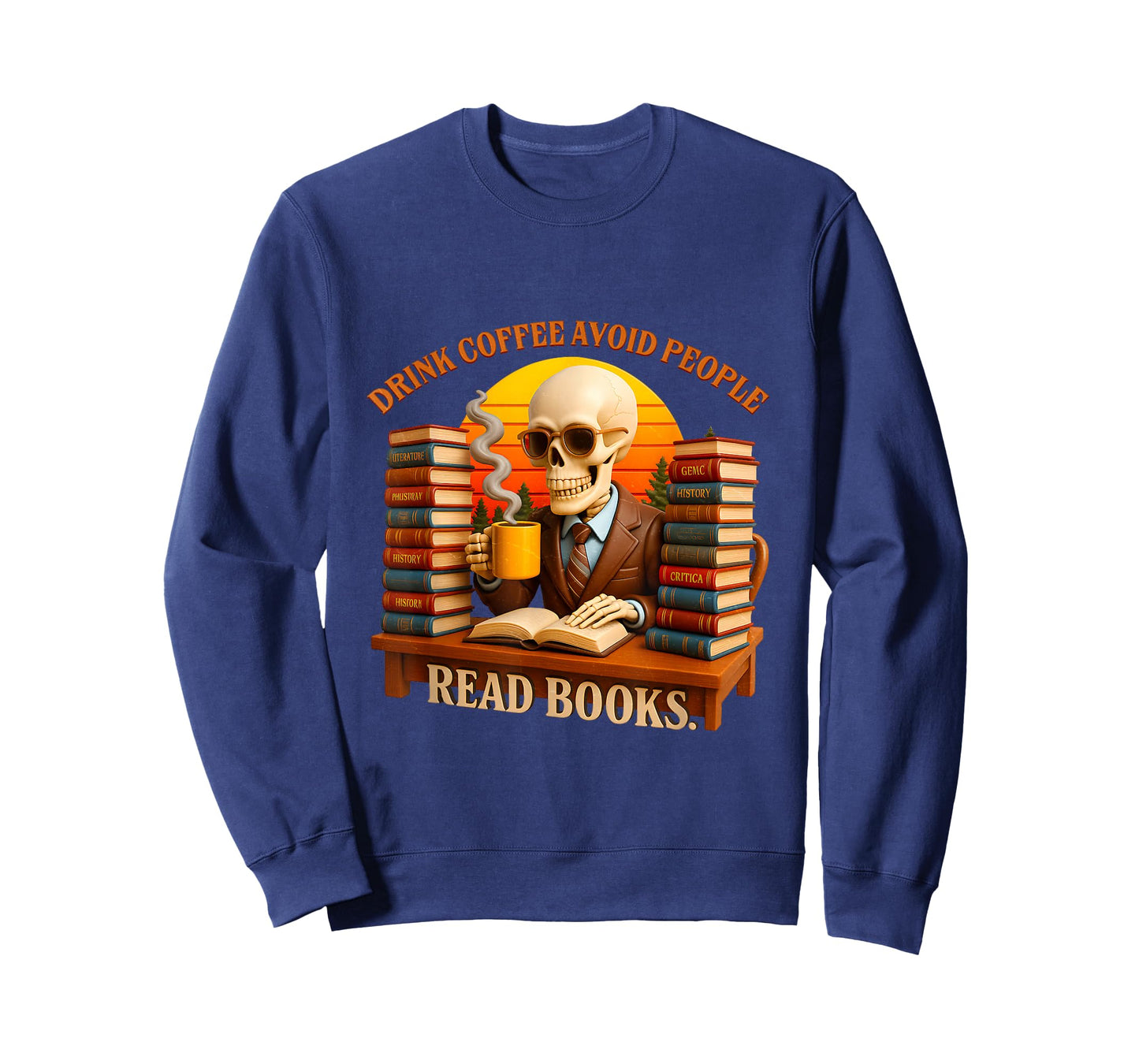 Drink Coffee Avoid People Read Books Halloween Bookworm T-Shirt