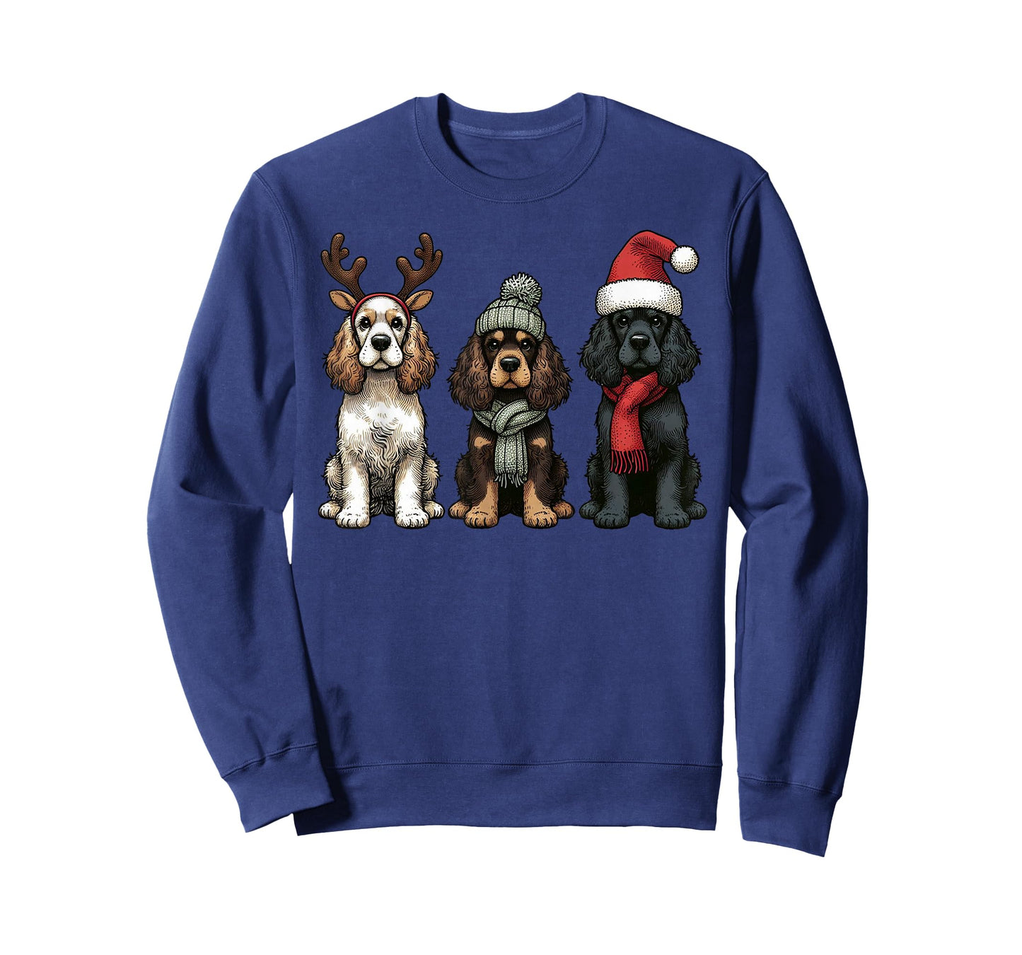 Santa Reindeer Cocker Spaniel Christmas Cocker Lover Pajama T-Shirt