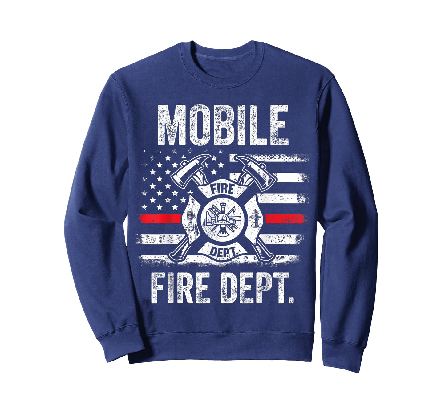 Mobile Alabama Fire Department Thin Red Line Fireman T-Shirt