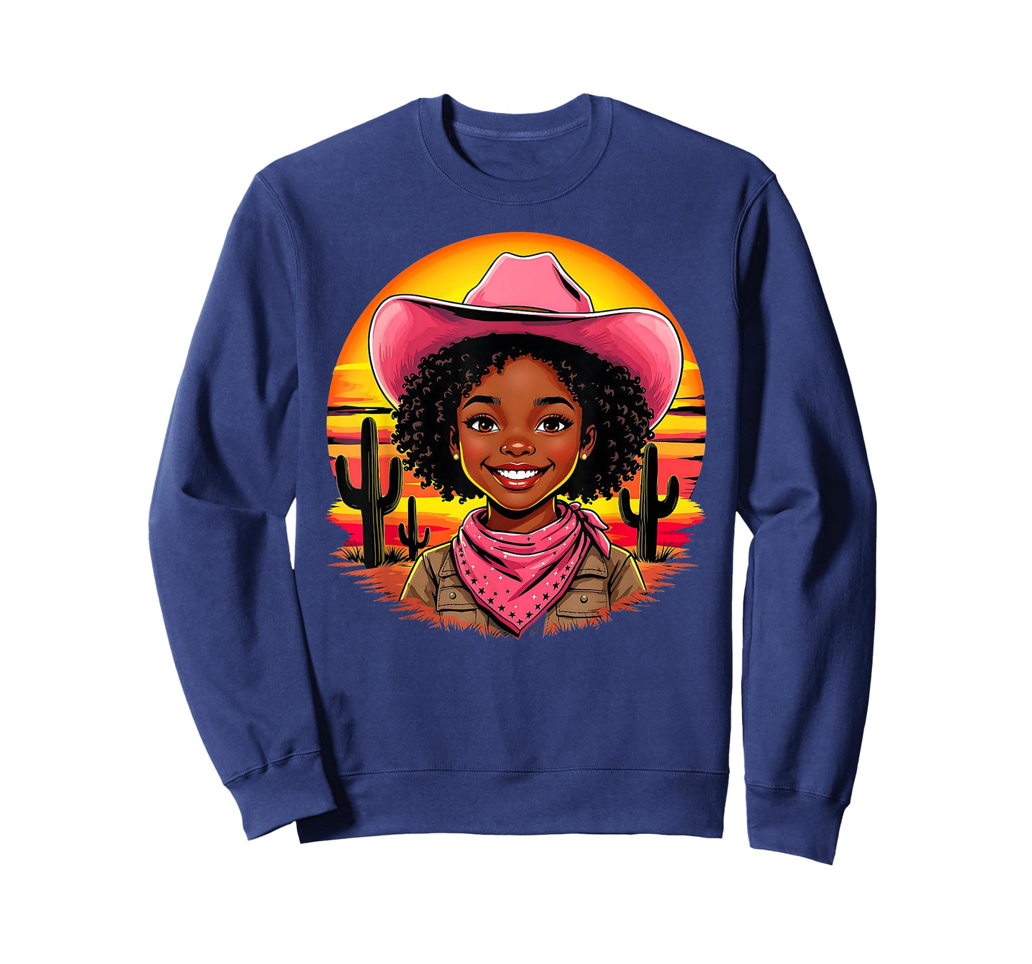 African American Black Cowgirl Girls Western Rodeo Melanin T-Shirt