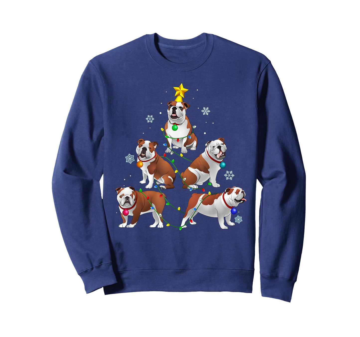 Funny Bulldog Christmas Tree T Shirt Ornament Decor T-Shirt