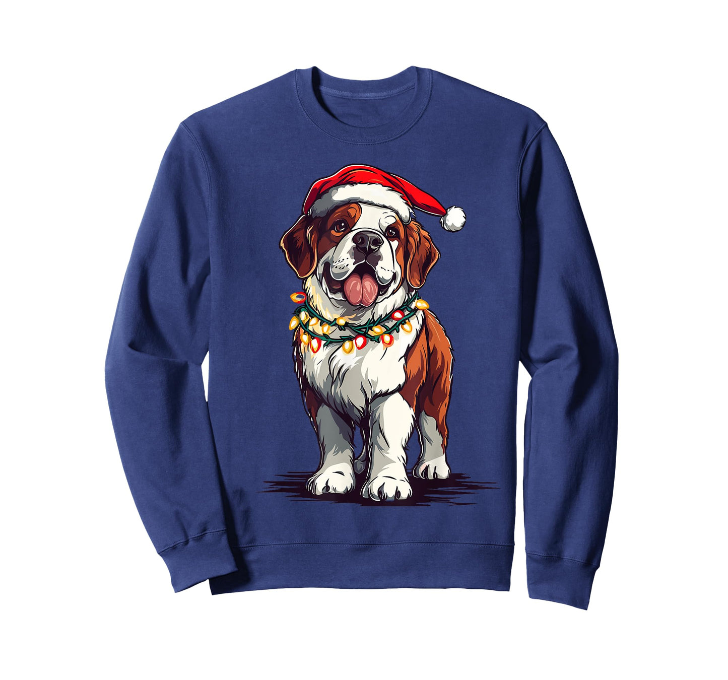 Saint Bernard Santa Christmas Tree Lights Xmas St.Bernard T-Shirt