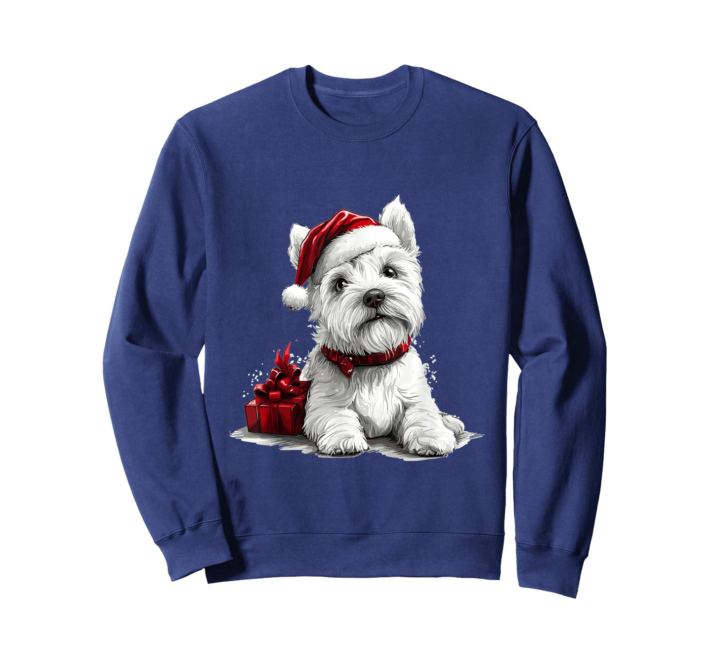 Cute West Highland White Terrier Dog Christmas Merry X-mas T-Shirt for Men Women Kids