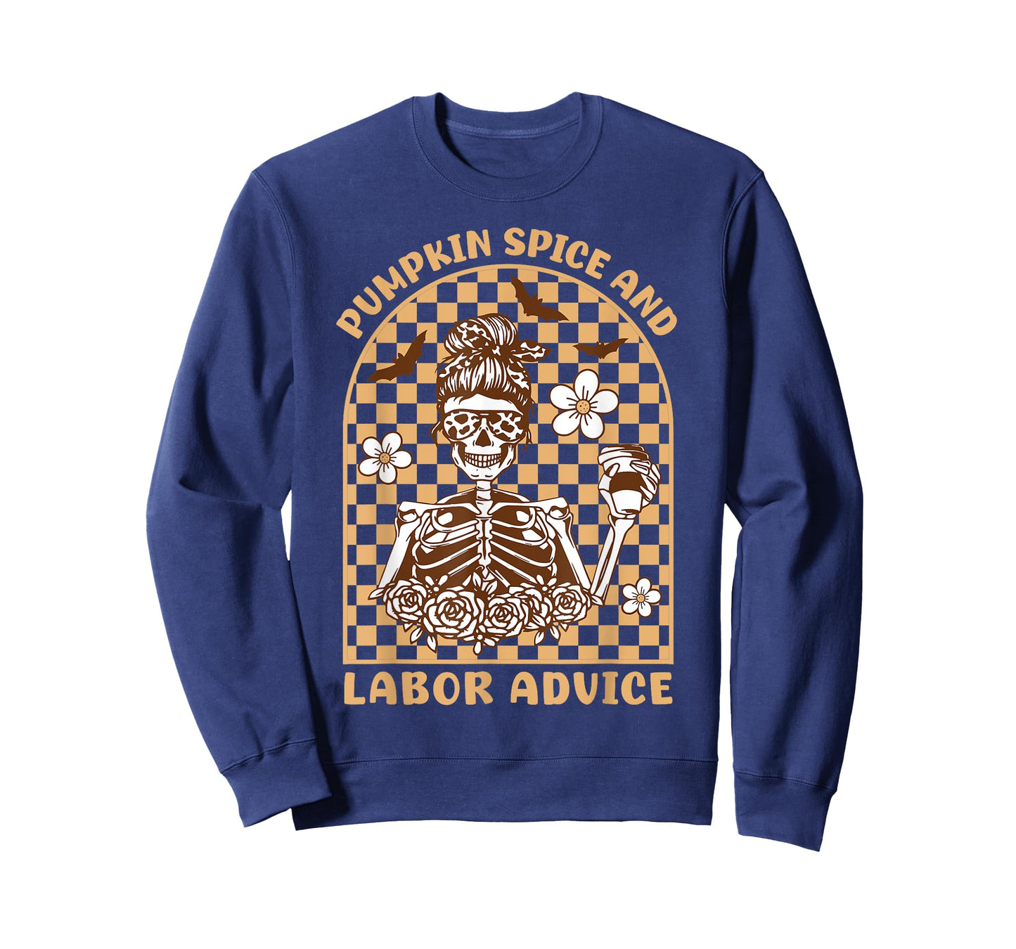 Pumpkin Spice and Labor Advice - Spooky Mom Vibes Autumn T-Shirt