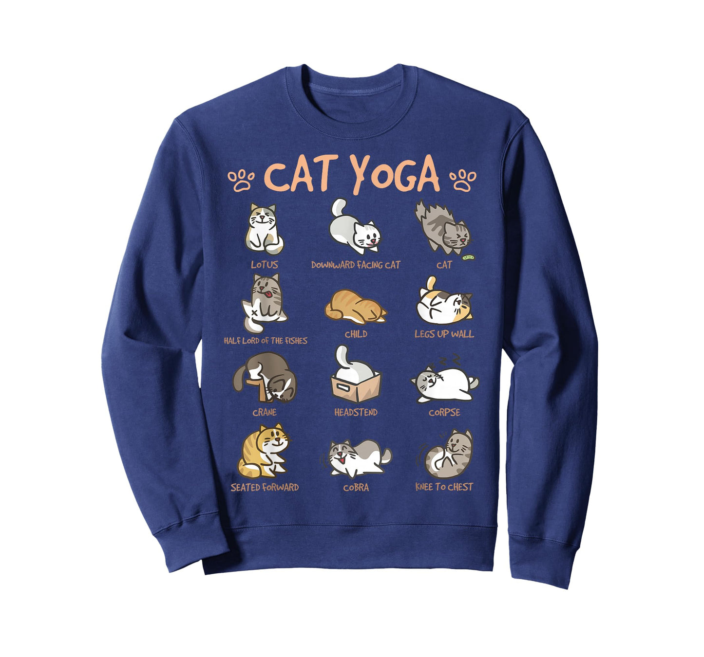 Cat Yoga Poses Cats Practicing Mindfulness Meditation Kitten T-Shirt
