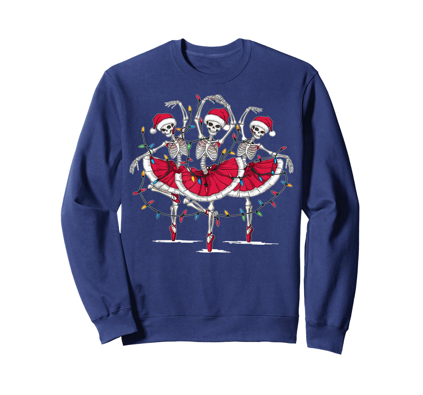 Ballerina Dancing Skeleton Santa Christmas Ballet Dancer T-Shirt