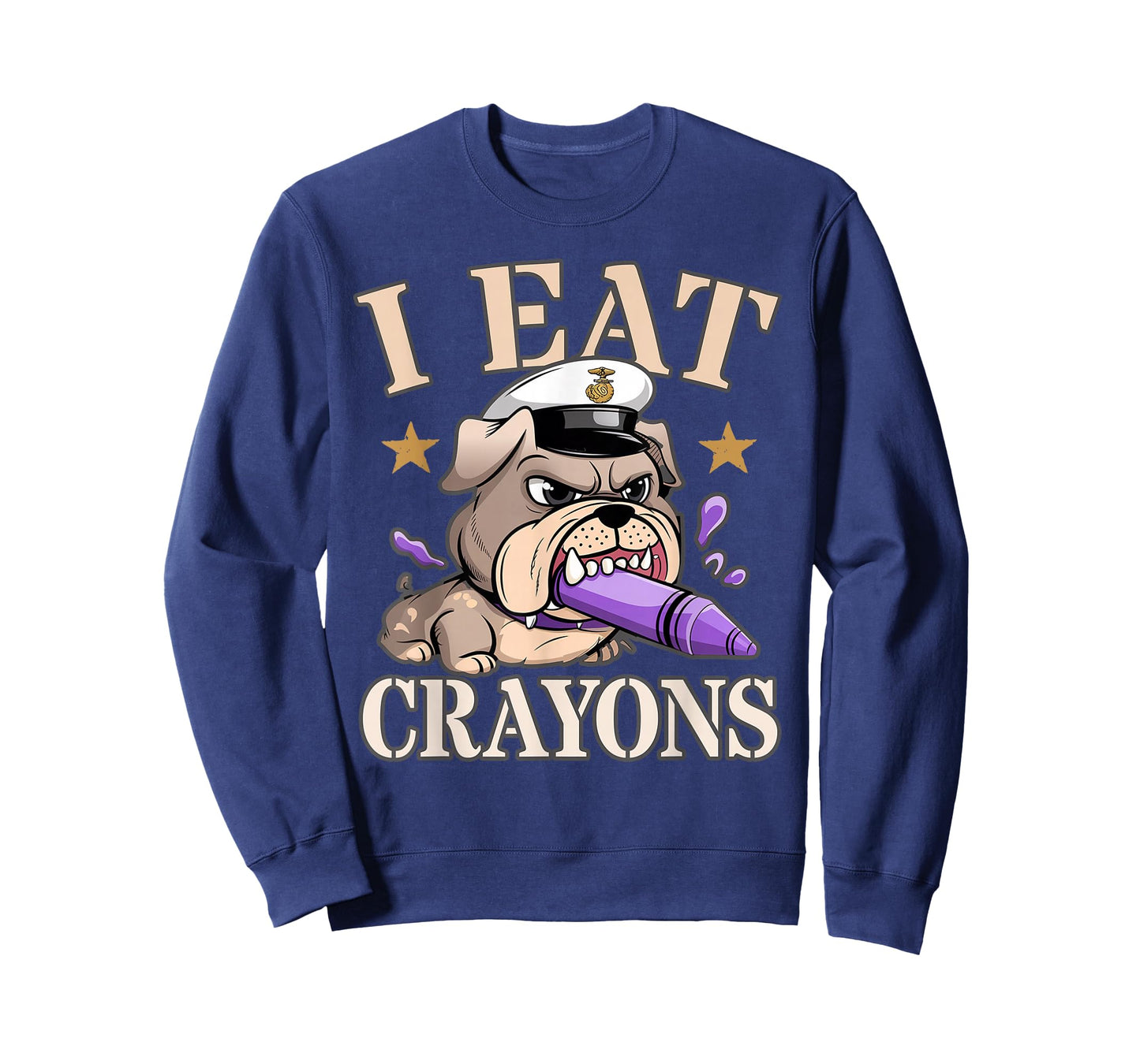 Sarcastic I EAT CRAYONS Veterans Crew Military Soldier Gag T-Shirt