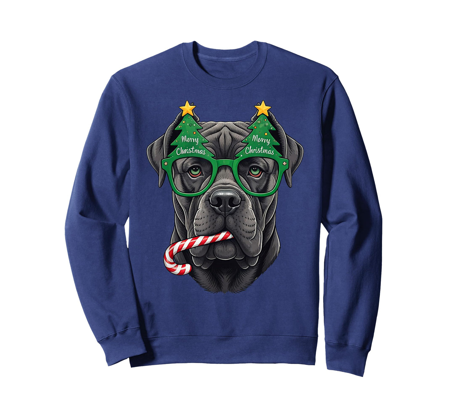 Christmas Tree Sunglasses Cane Corso Candy Cane Mens Womens T-Shirt