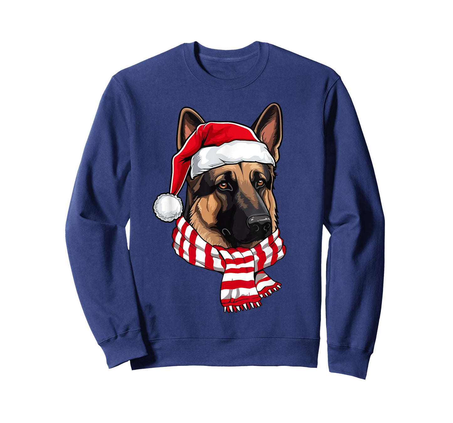 Santa German Shepherd Christmas Dog Lover Men Women Kids T-Shirt