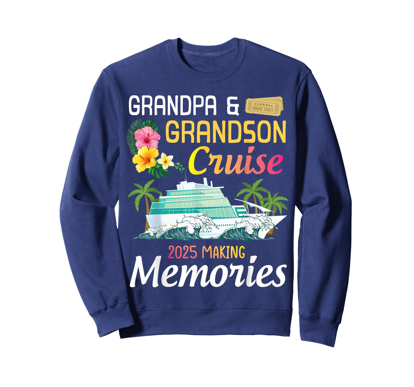 Grandpa & Grandson Cruise Ship 2025 Making Memories Together T-Shirt