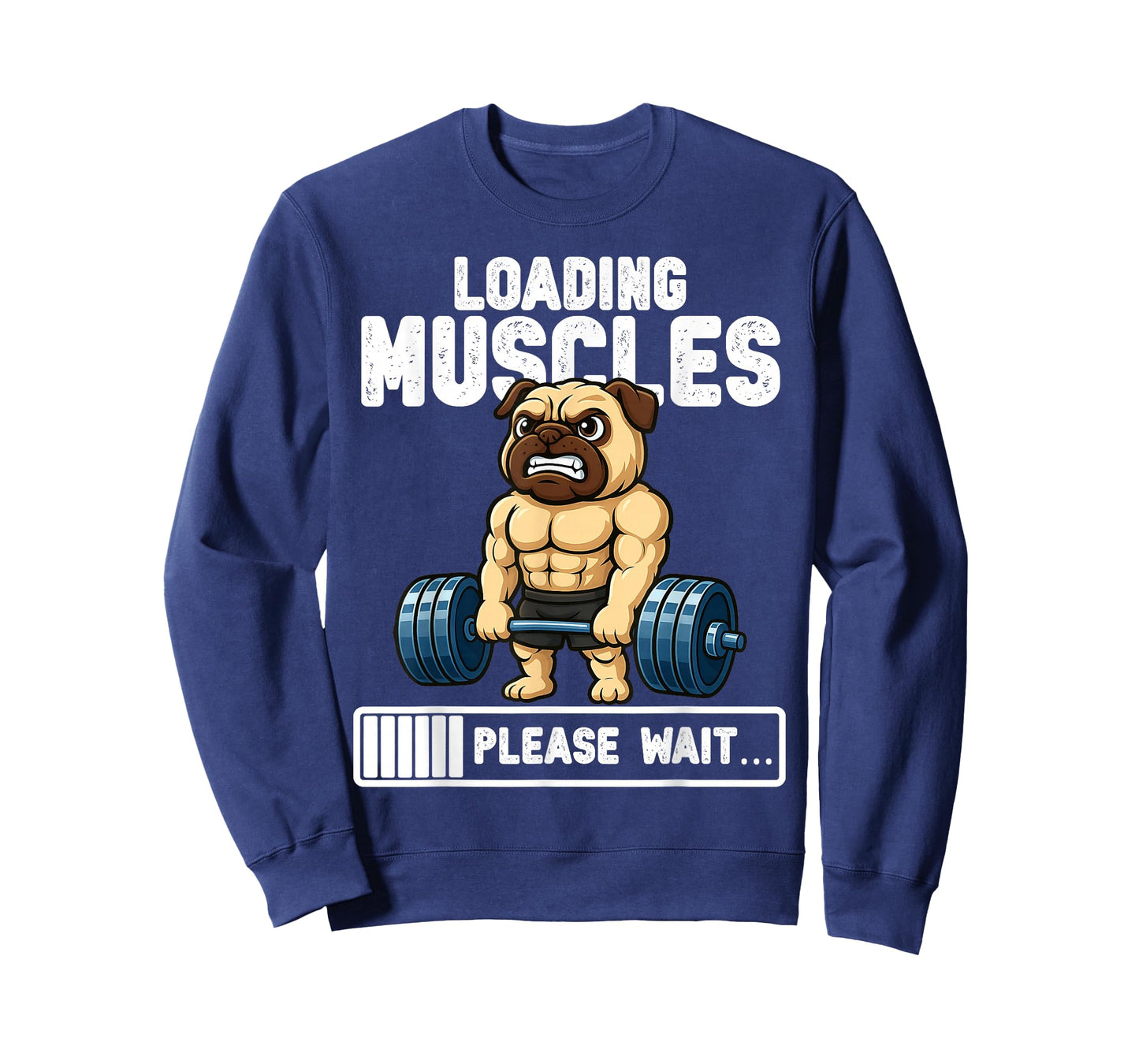 Loading Muscles Pug Lifting Weights Funny Gym Design T-Shirt