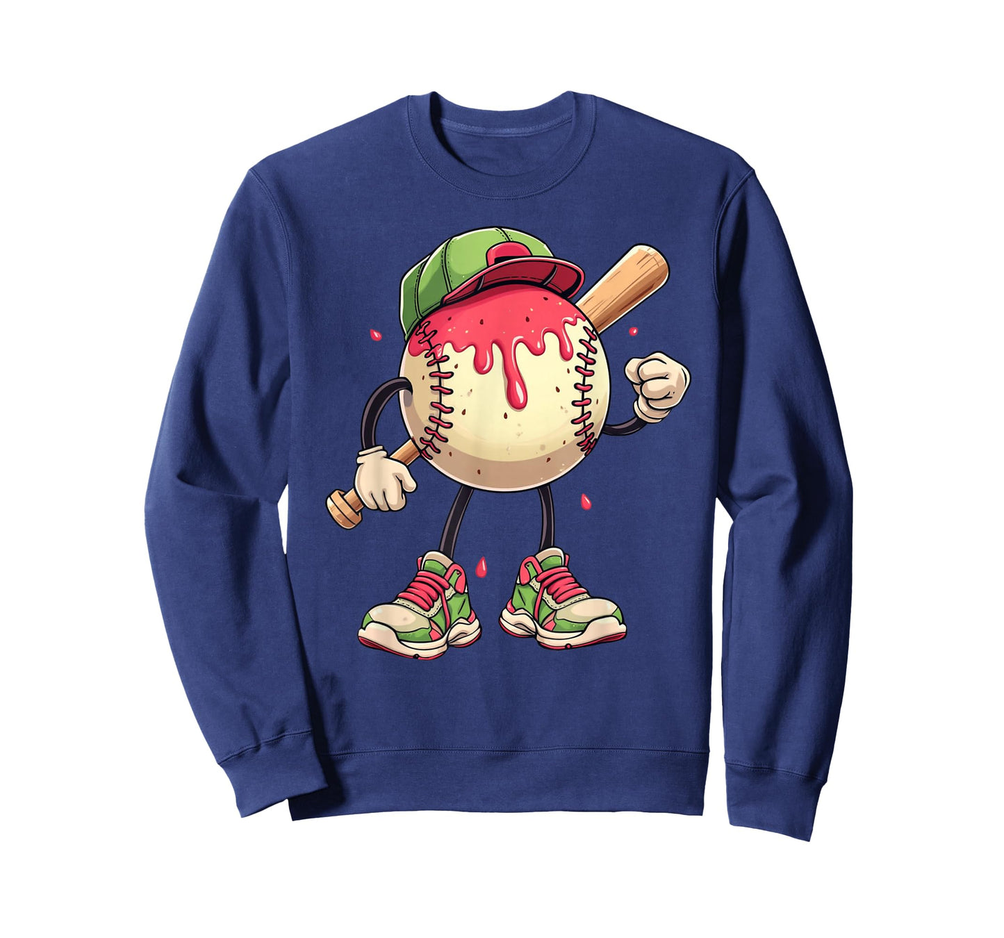 Girls Boys Baseball Ice Cream Drip Youth Drip Baseball Kids T-Shirt