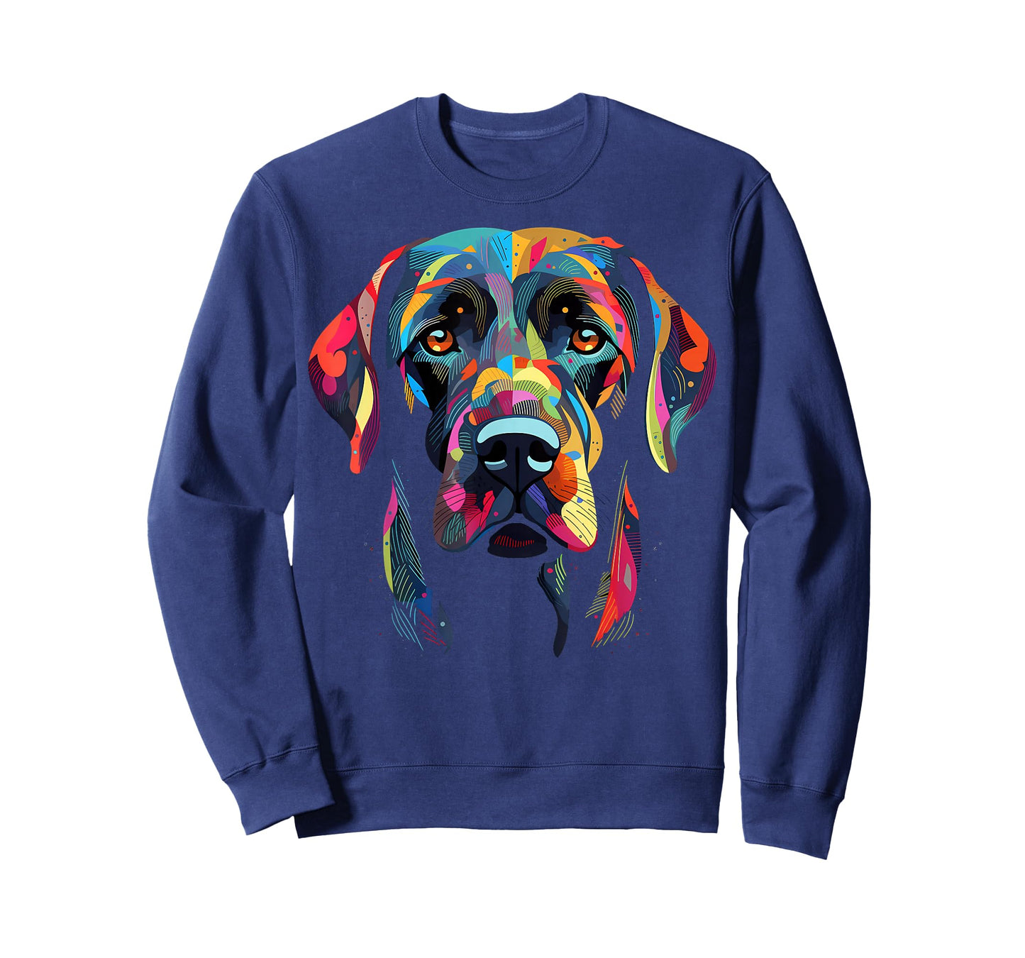 Labrador Retriever Colorful Dog Face Funny Lab Lover Black T-Shirt