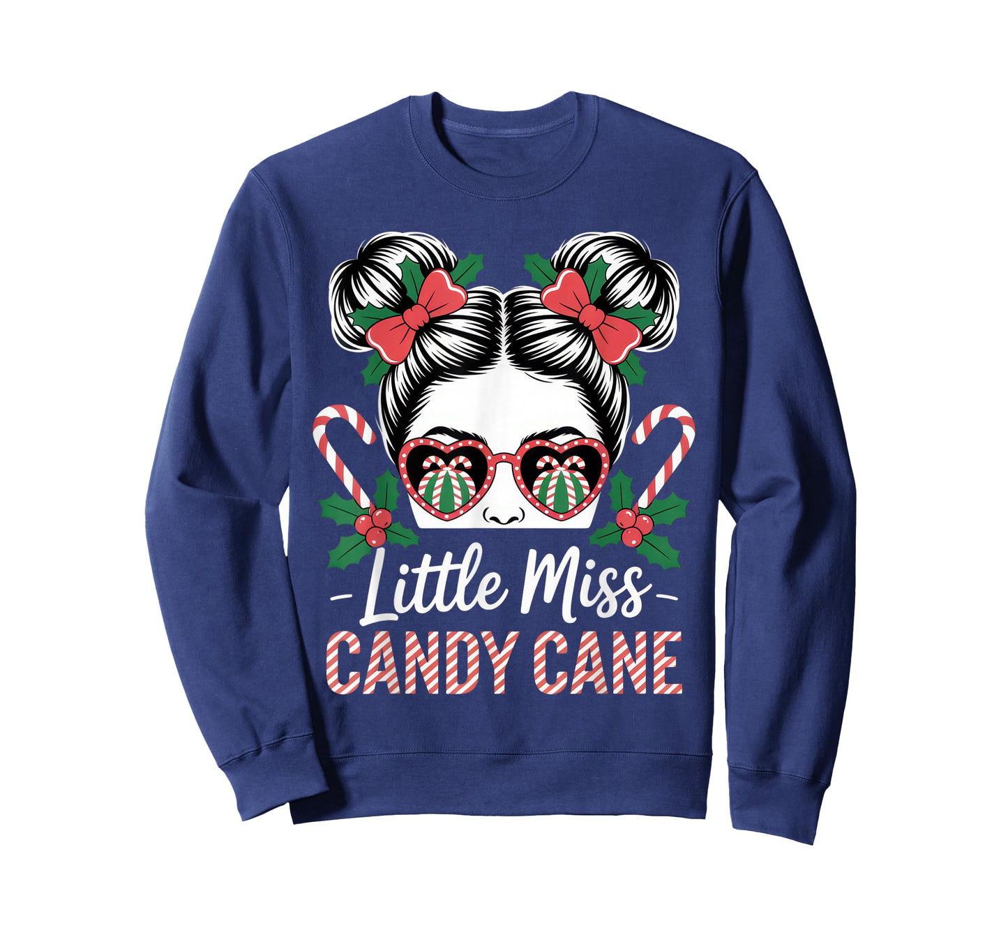 Little Miss Candy Cane Funny Holiday Christmas Vibes T-Shirt