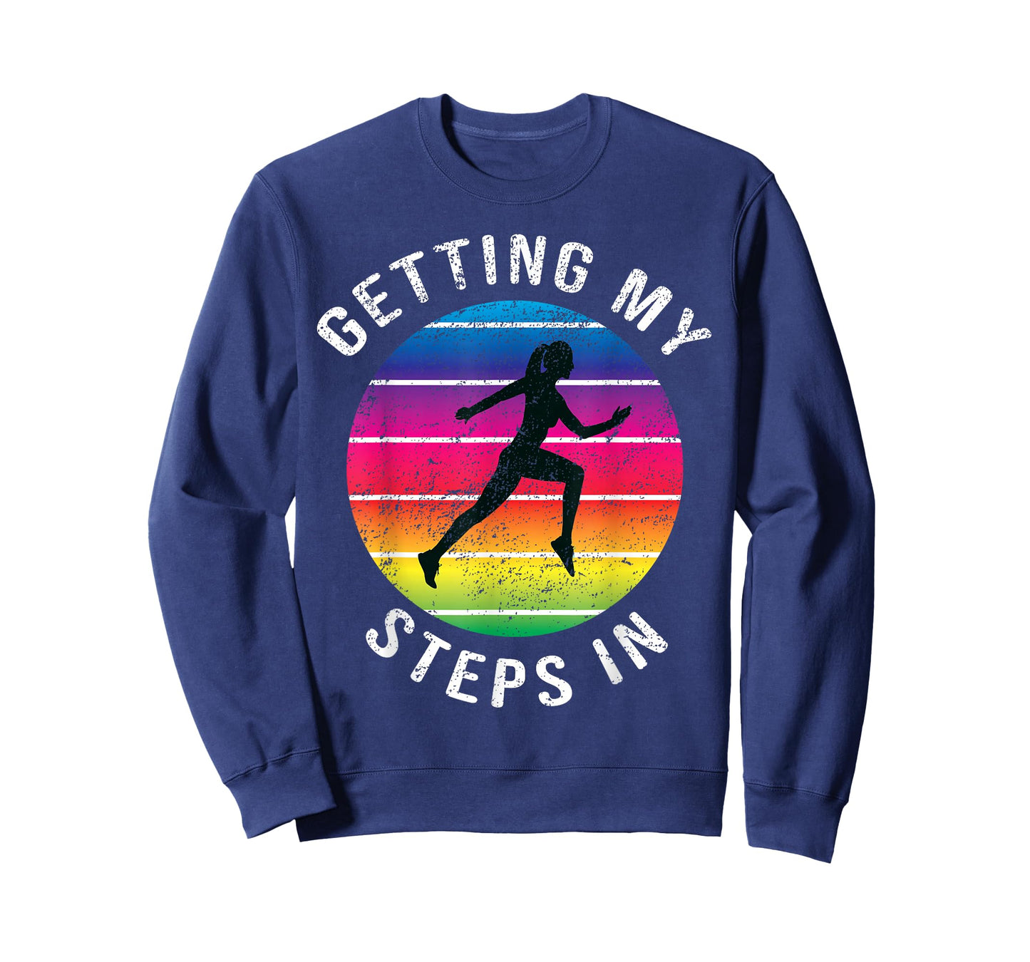 Funny Getting My Steps In Women Running Rainbow Workout T-Shirt