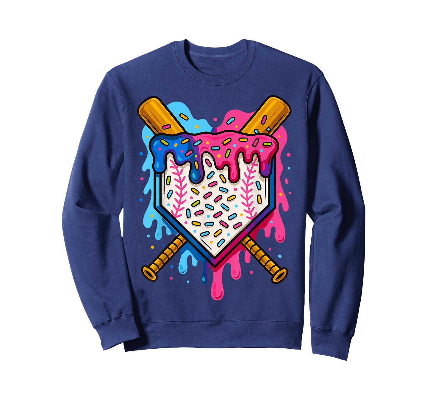 Baseball Boys Ice Cream Drip Baseball T-Shirt