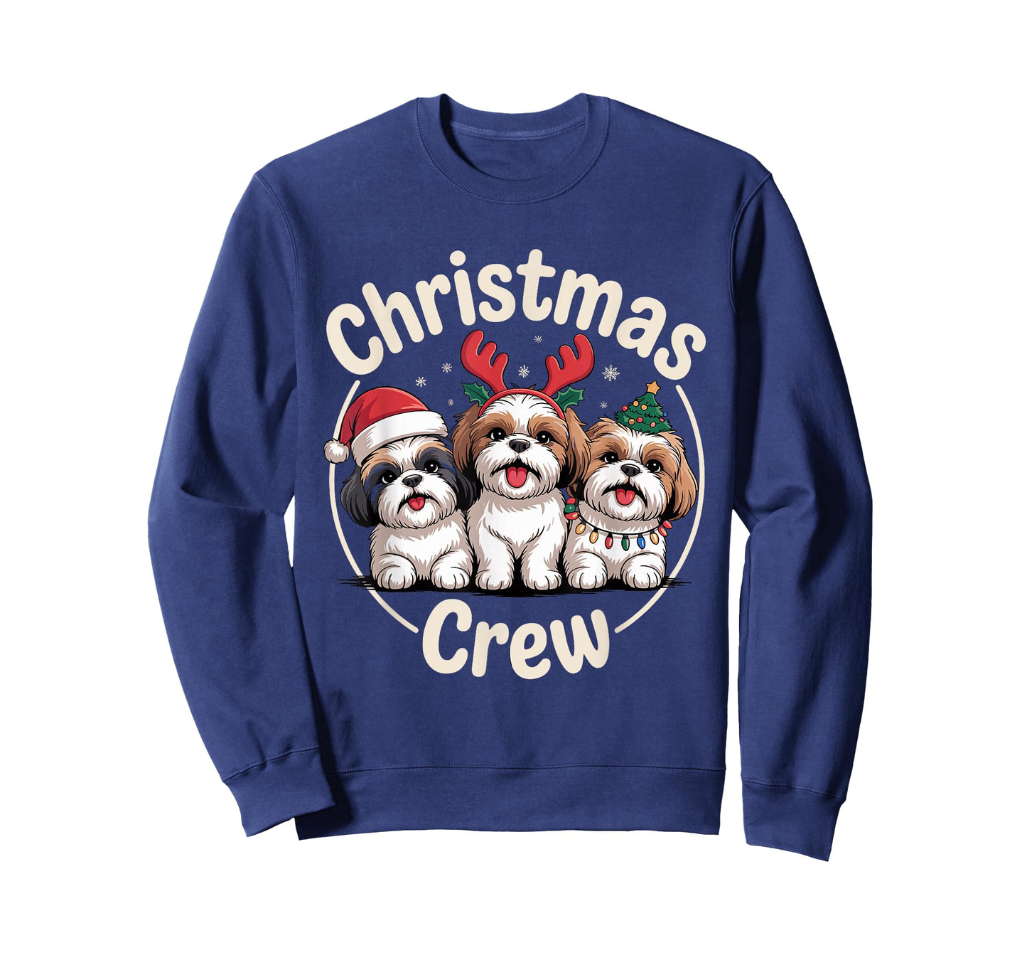 Christmas Crew Xmas Puppy Mix Dog Funny Christmas Shih Tzu T-Shirt