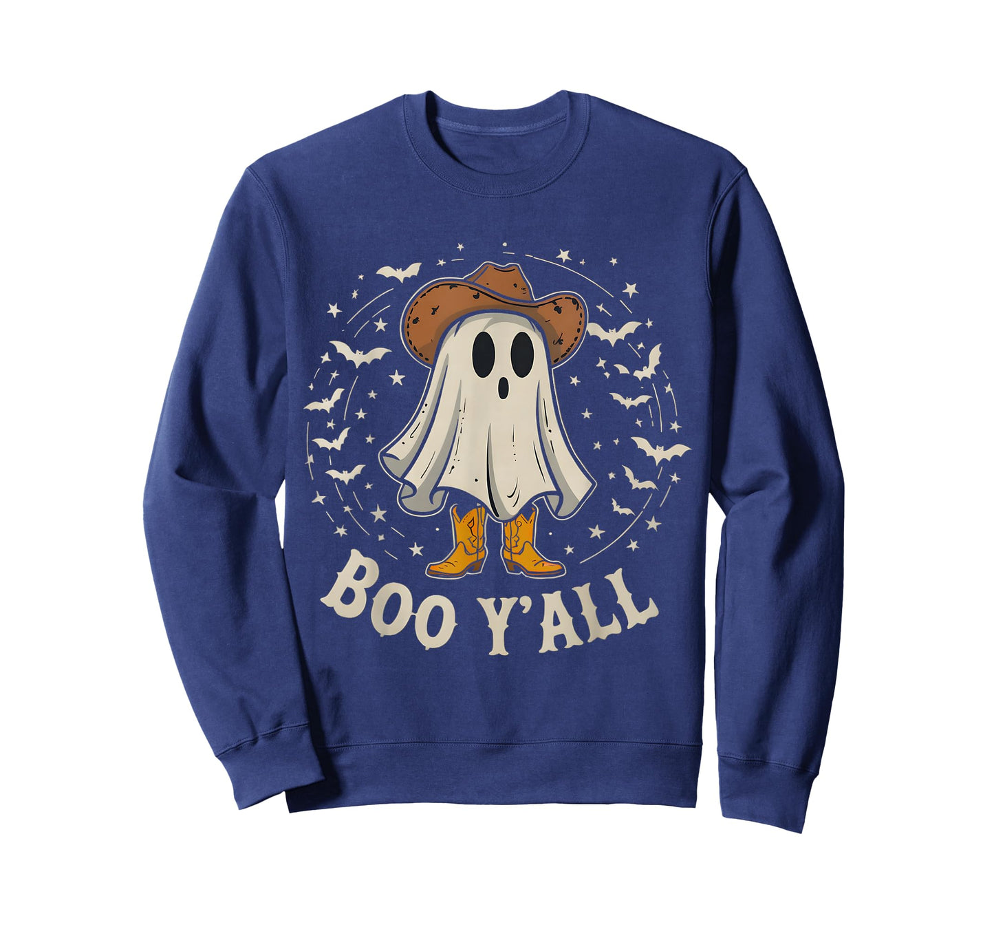 Western Country Halloween Southern Retro Ghost Boo Y'all T-Shirt