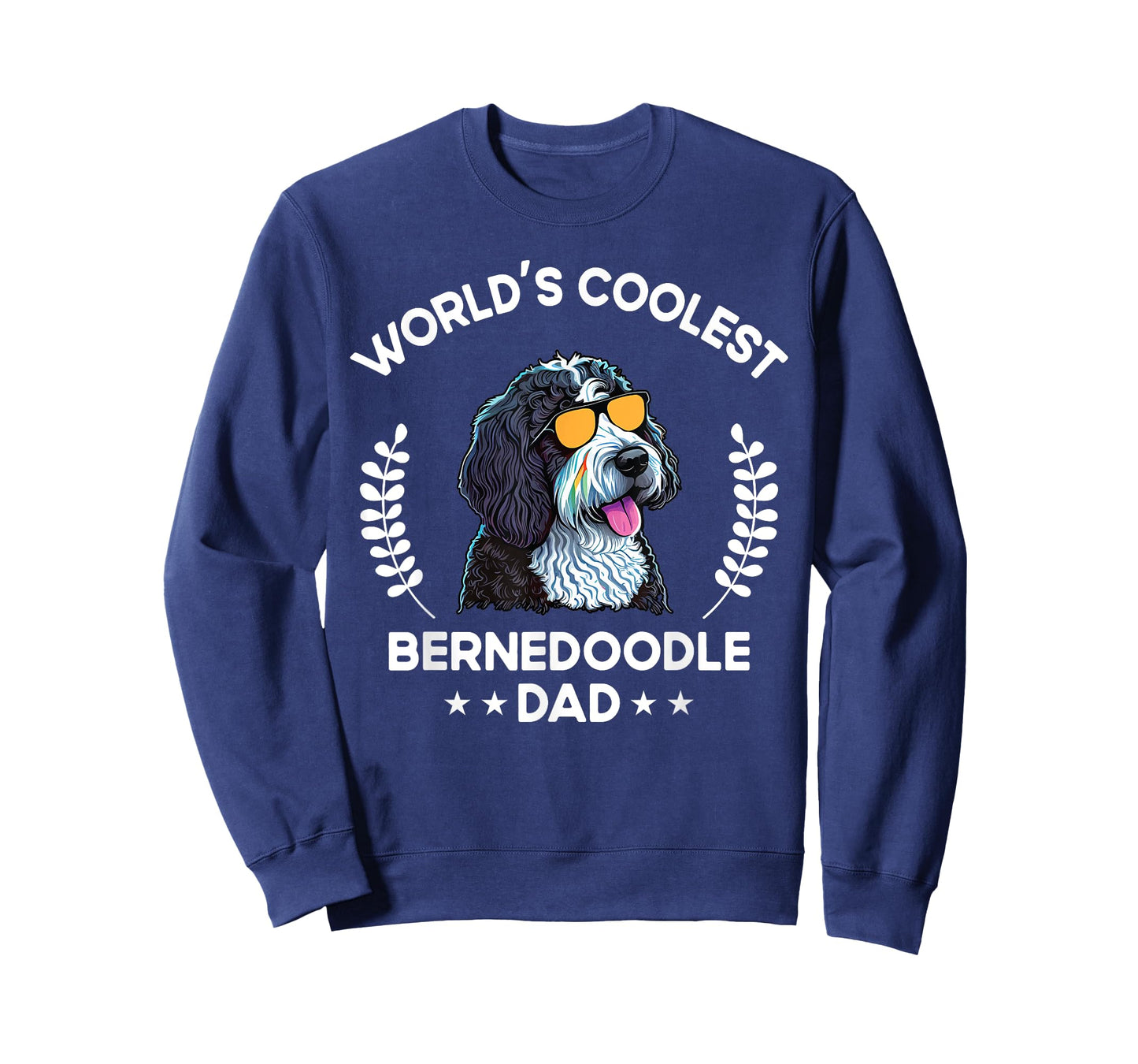 The Woof Wardrobe World's Coolest Dog Dad Papa Bernedoodle T-Shirt - Black, Small, Men, Unisex, Short Sleeve, Crew Neck, Modern Classic, Cotton Blend, All Seasons, Kids, Dog Themed, T-Shirt