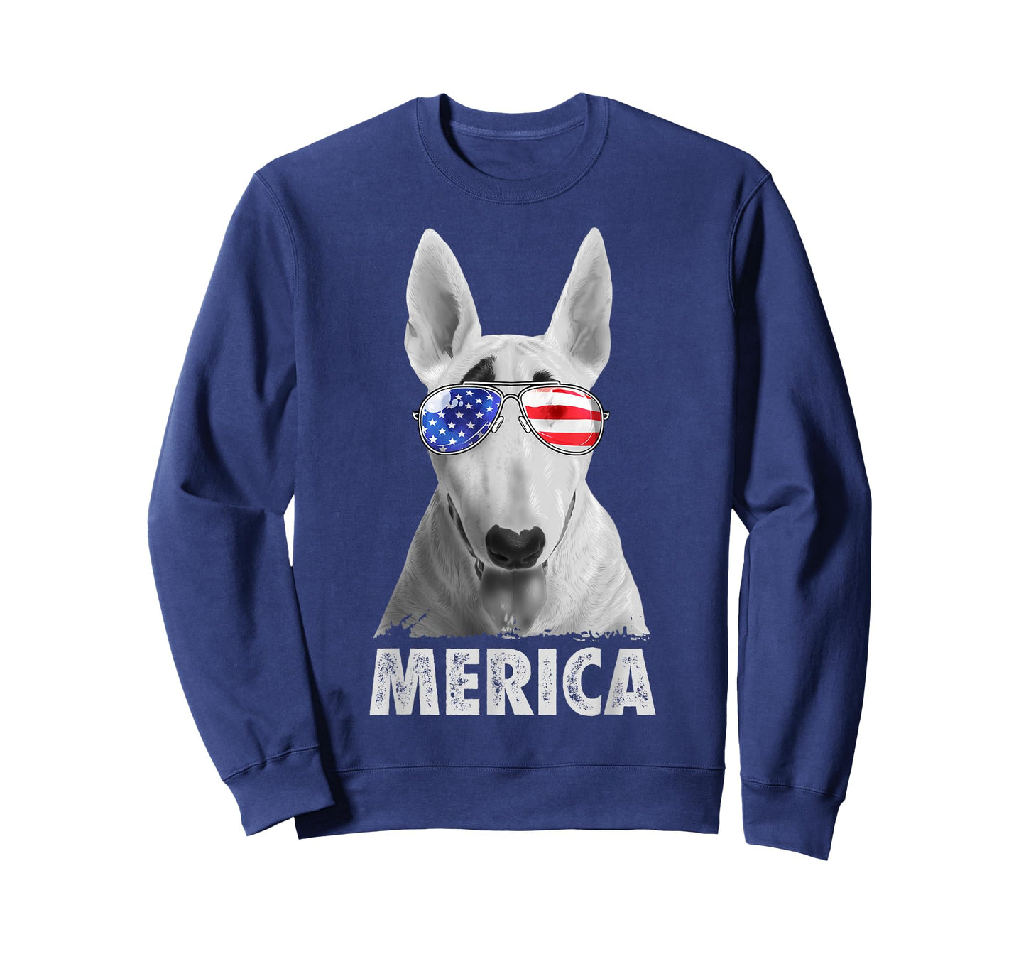 Bull Terrier 4th of July Merica Men American Flag Sunglasses T-Shirt