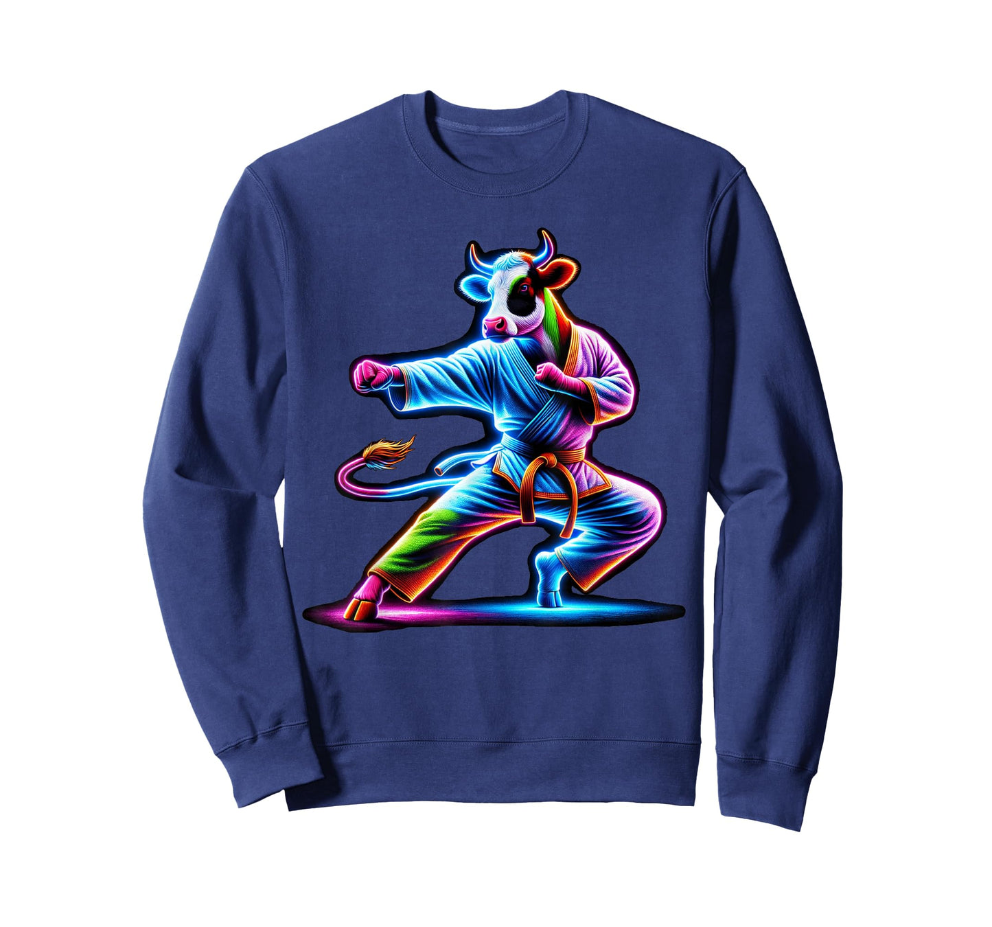 Cow Karate Kick Punch Cute Funny Cool Martial Arts Cow T-Shirt