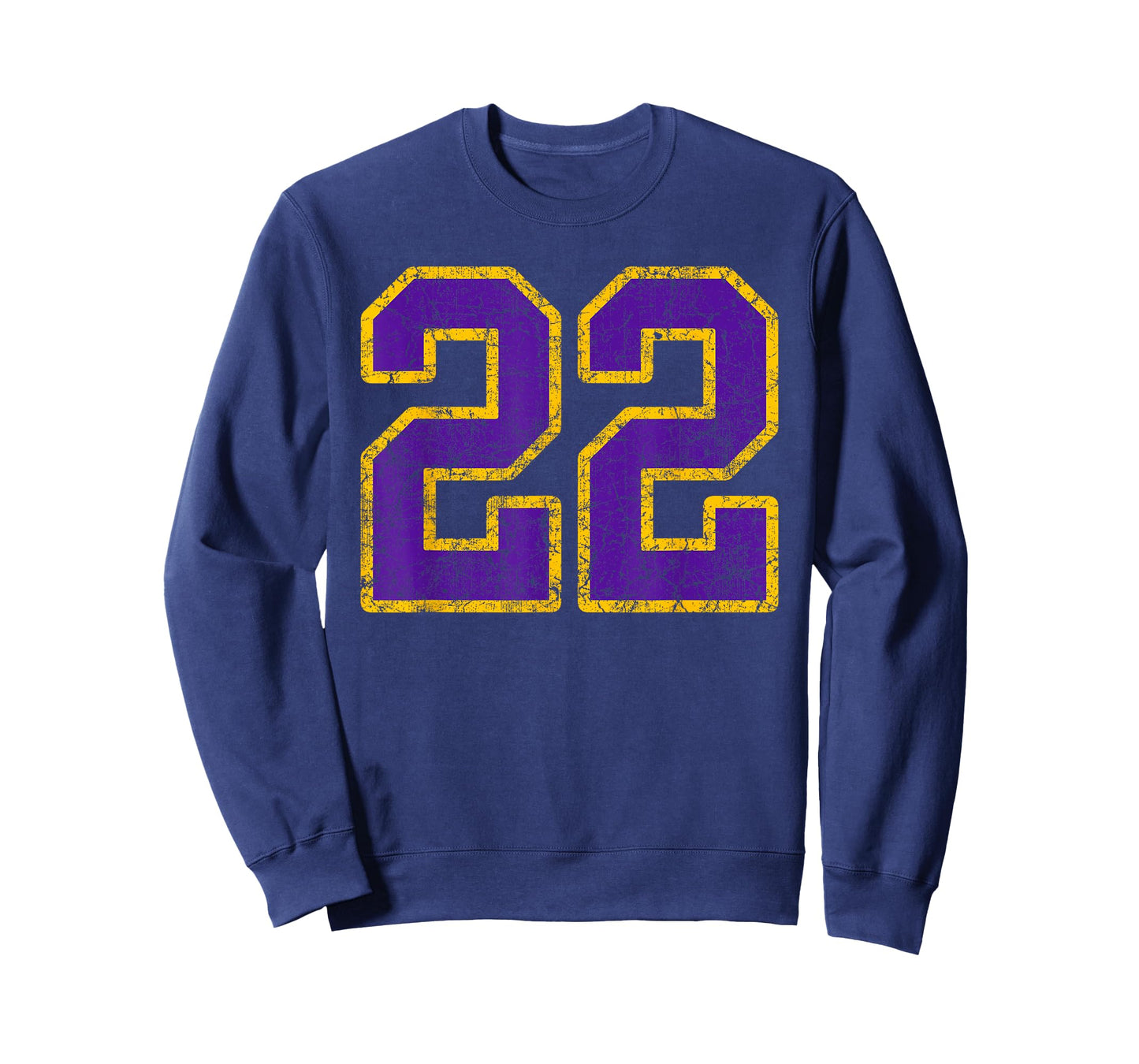 Purple Gold Number 22 Jersey Player Uniform #22 Grunge T-Shirt