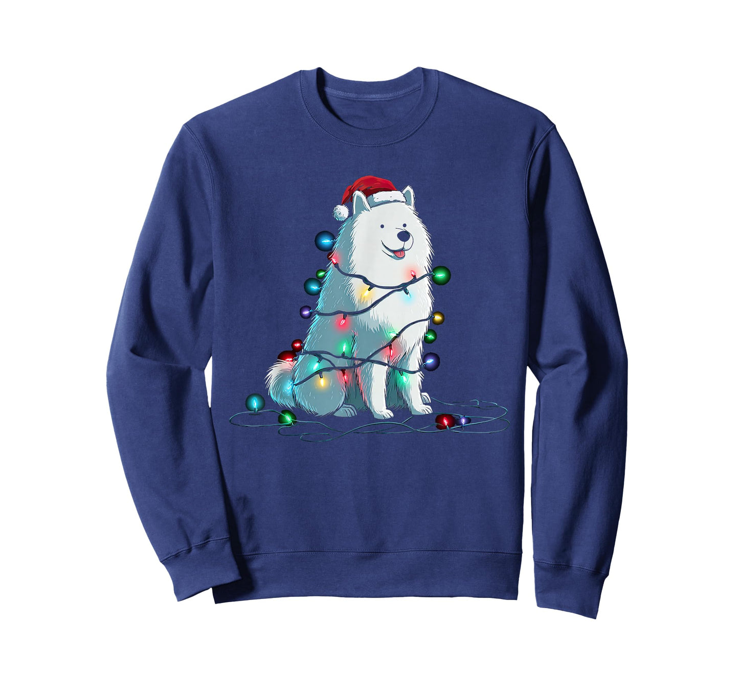 Funny Samoyed Christmas Graphics Dog Lights Lover T-Shirt